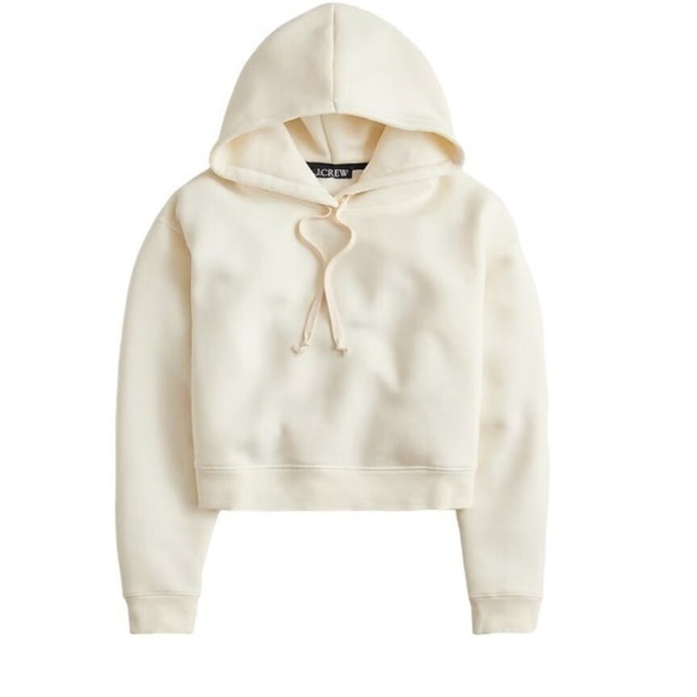 J. Crew Factory Ivory Cropped Hoodie